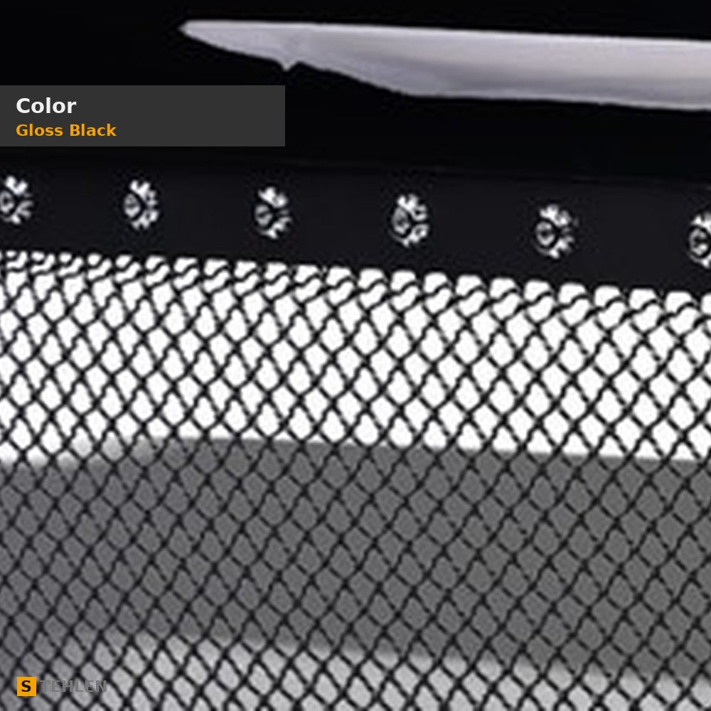 2005-2011 Toyota Tacoma Studded Mesh Rivet Style Front Grille — Black — detail