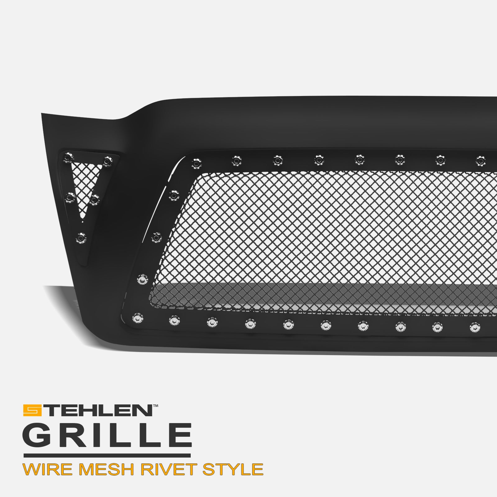 2005-2011 Toyota Tacoma Studded Mesh Rivet Style Front Grille - Matte Black