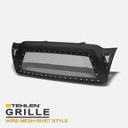 2005-2011 Toyota Tacoma Studded Mesh Rivet Style Front Grille - Matte Black