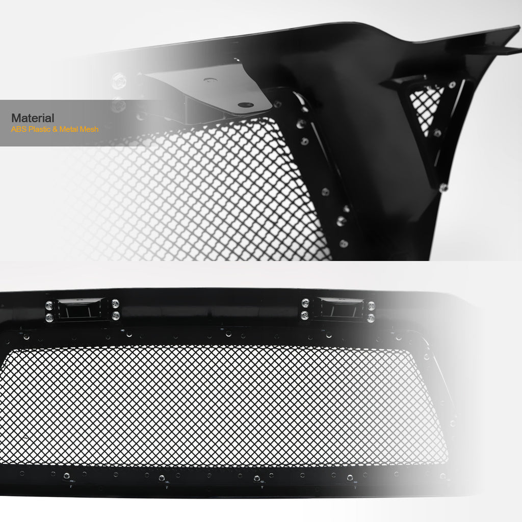 2005-2011 Toyota Tacoma Studded Mesh Rivet Style Front Grille - Matte Black