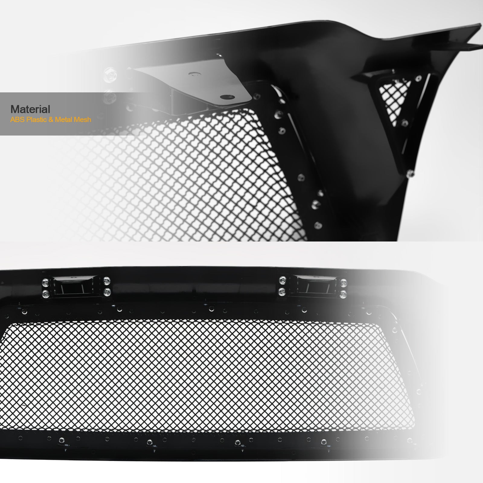 2005-2011 Toyota Tacoma Studded Mesh Rivet Style Front Grille - Matte Black