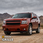 2007-2014 Chevrolet Tahoe/Suburban & Avalanche 2-Piece Bentley Style Mesh Grille — Black — installed