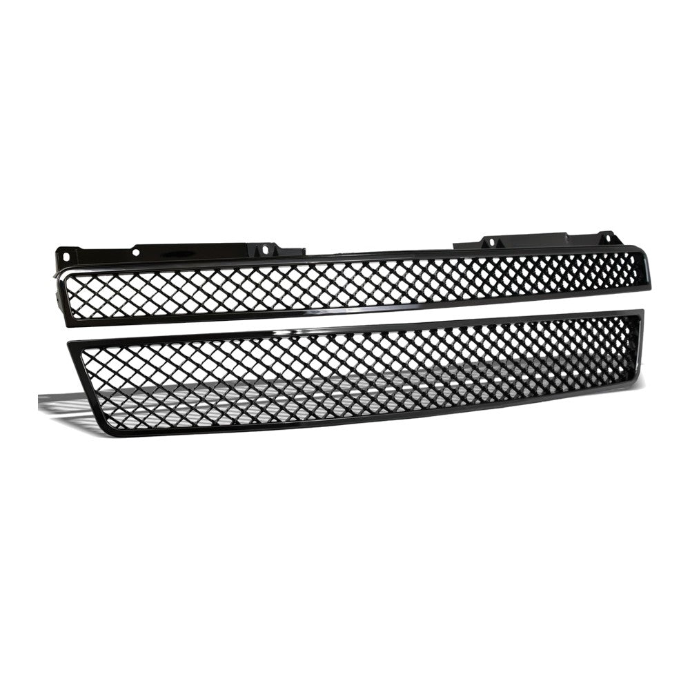 2007-2014 Chevrolet Tahoe/Suburban & Avalanche 2-Piece Bentley Style Mesh Grille — Black — product view