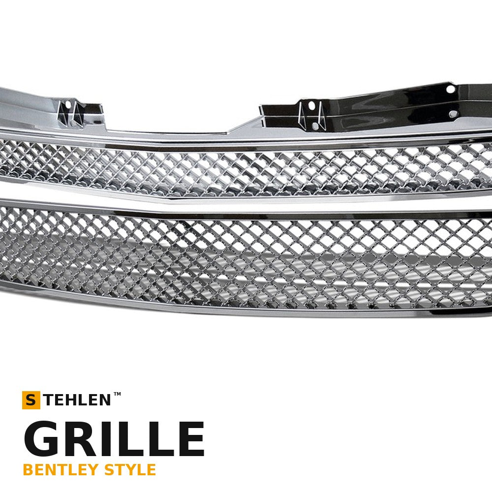 2007-2014 Chevrolet Tahoe/Suburban & Avalanche 2-Piece Bentley Style Mesh Grille — Chrome