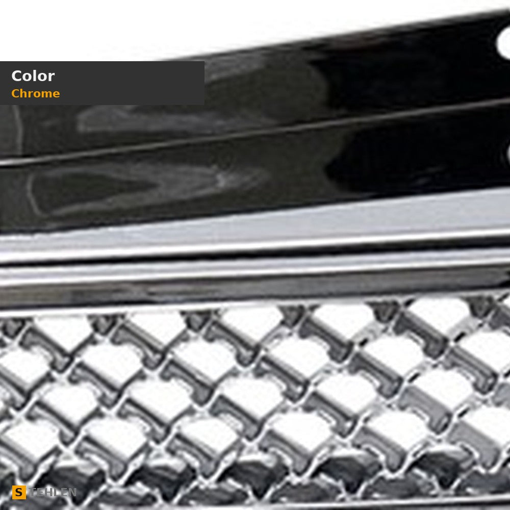 2007-2014 Chevrolet Tahoe/Suburban & Avalanche 2-Piece Bentley Style Mesh Grille — Chrome — detail