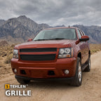 2007-2014 Chevrolet Tahoe/Suburban & Avalanche 2-Piece Bentley Style Mesh Grille — Matte Black — installed