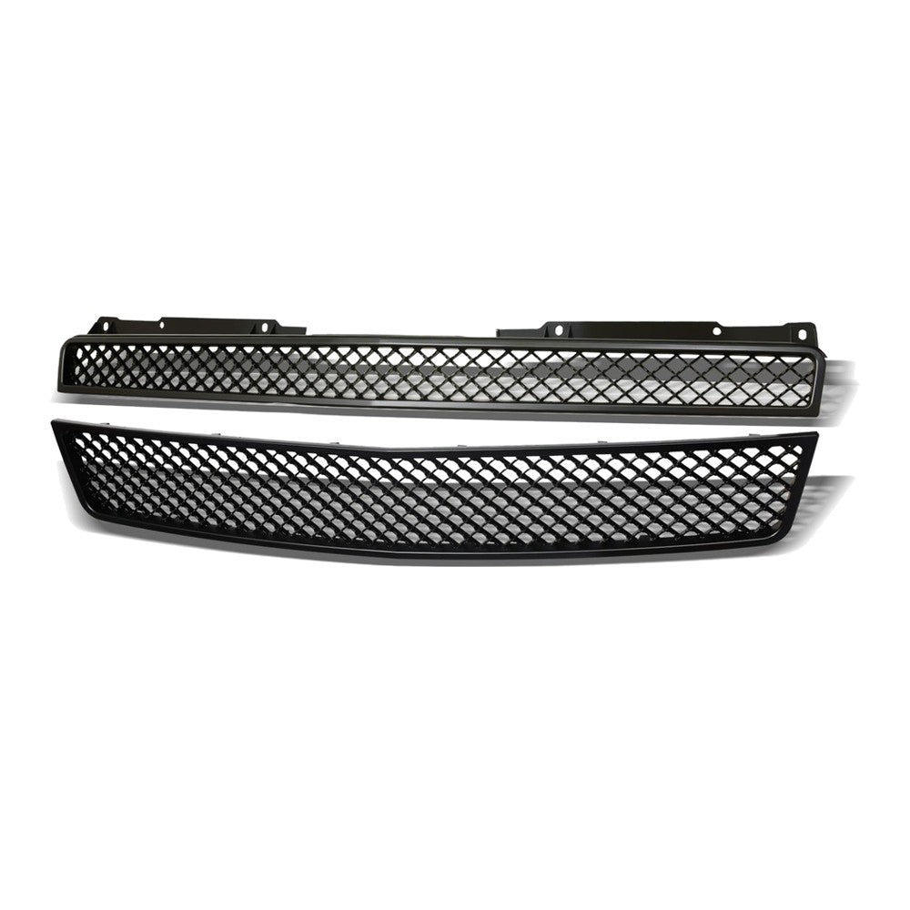 2007-2014 Chevrolet Tahoe/Suburban & Avalanche 2-Piece Bentley Style Mesh Grille — Matte Black — product view