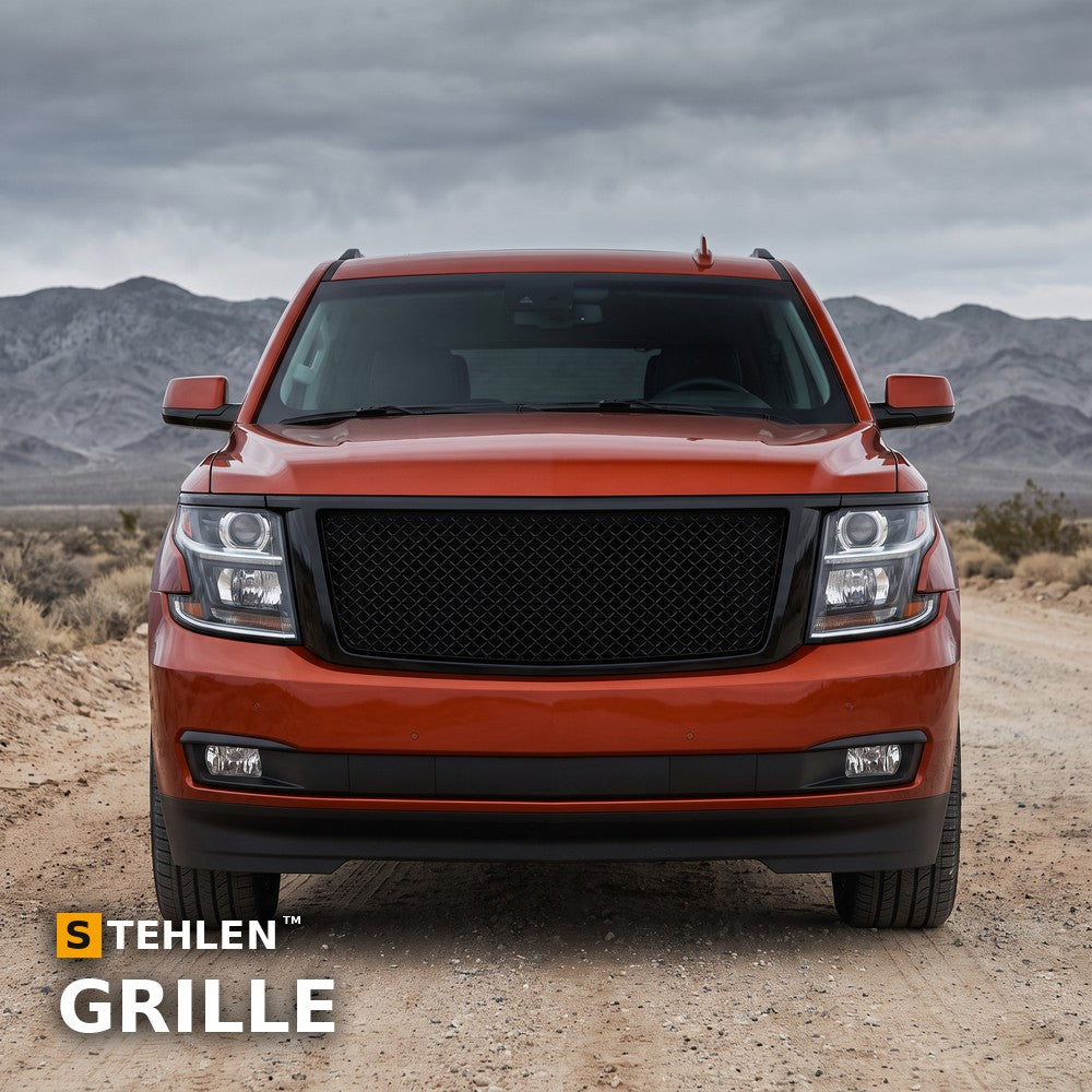2014-2015 Chevrolet Tahoe Mesh Front Grille — Black — installed