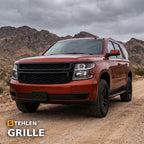 2015-2020 Chevrolet Tahoe & Suburban Badgeless ABS Front Grille — Glossy Black — installed
