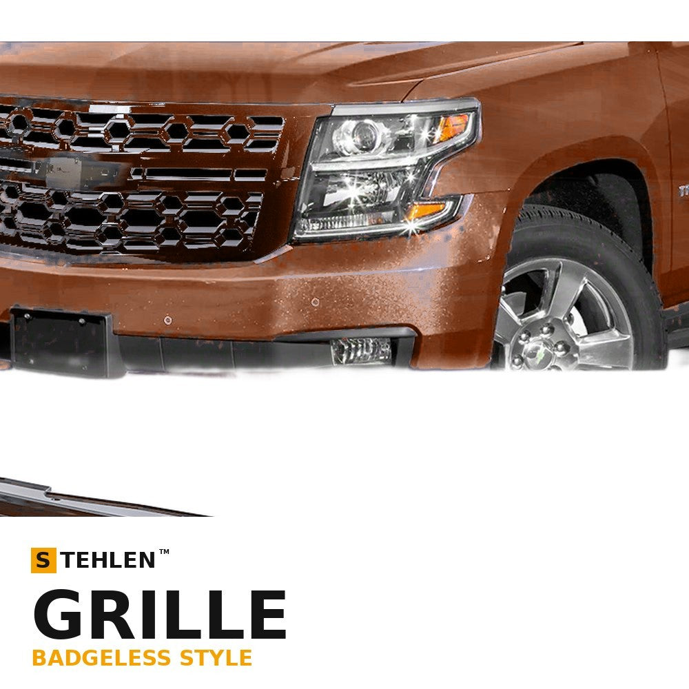 2015-2020 Chevrolet Tahoe & Suburban Badgeless ABS Front Grille — Glossy Black
