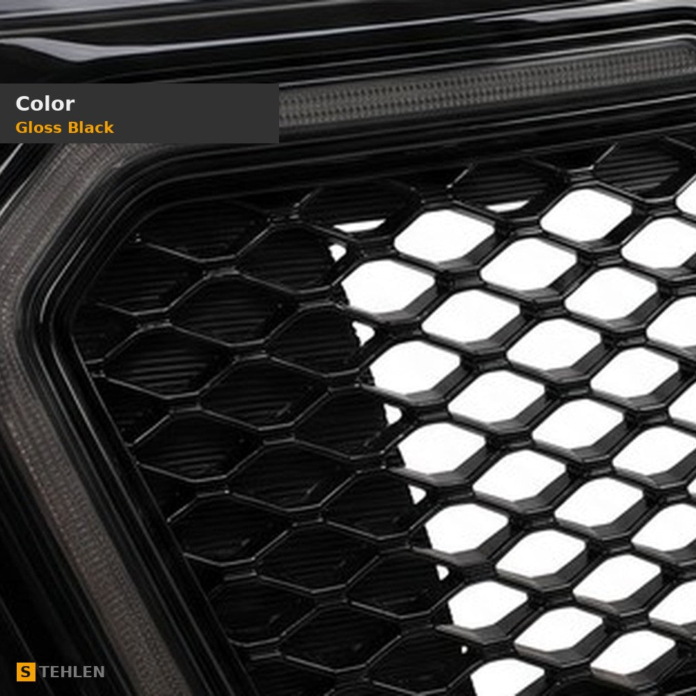 2015-2020 Chevrolet Tahoe & Suburban Badgeless Front Grille w/ Sequential LED Light Bar — Glossy Black — detail