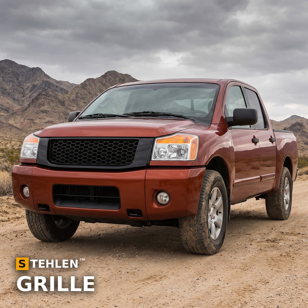2004-2007 Nissan Titan & 2005-2007 Armada Honeycomb Mesh Front Grille — Black — installed