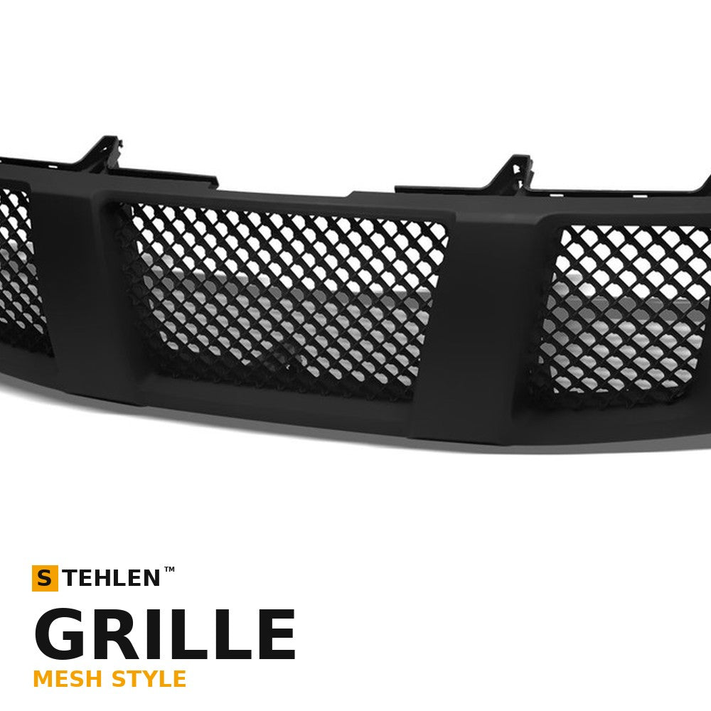 2004-2007 Nissan Titan & 2005-2007 Armada Mesh Style ABS Front Grille — Matte Black