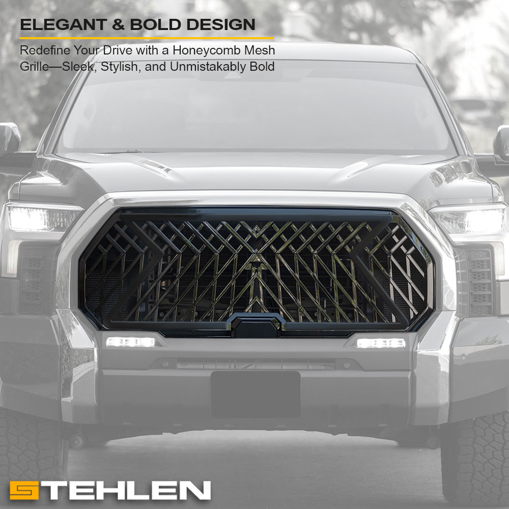 2022-2024 Toyota Tundra Lex Style ABS Front Grille - Glossy Black