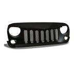 2007-2016 Jeep Wrangler JK Angry Bird Style Front Grille — Black — product view