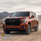 2021-2024 GMC Yukon & Yukon XL Badgeless ABS Front Grille — Glossy Black — installed