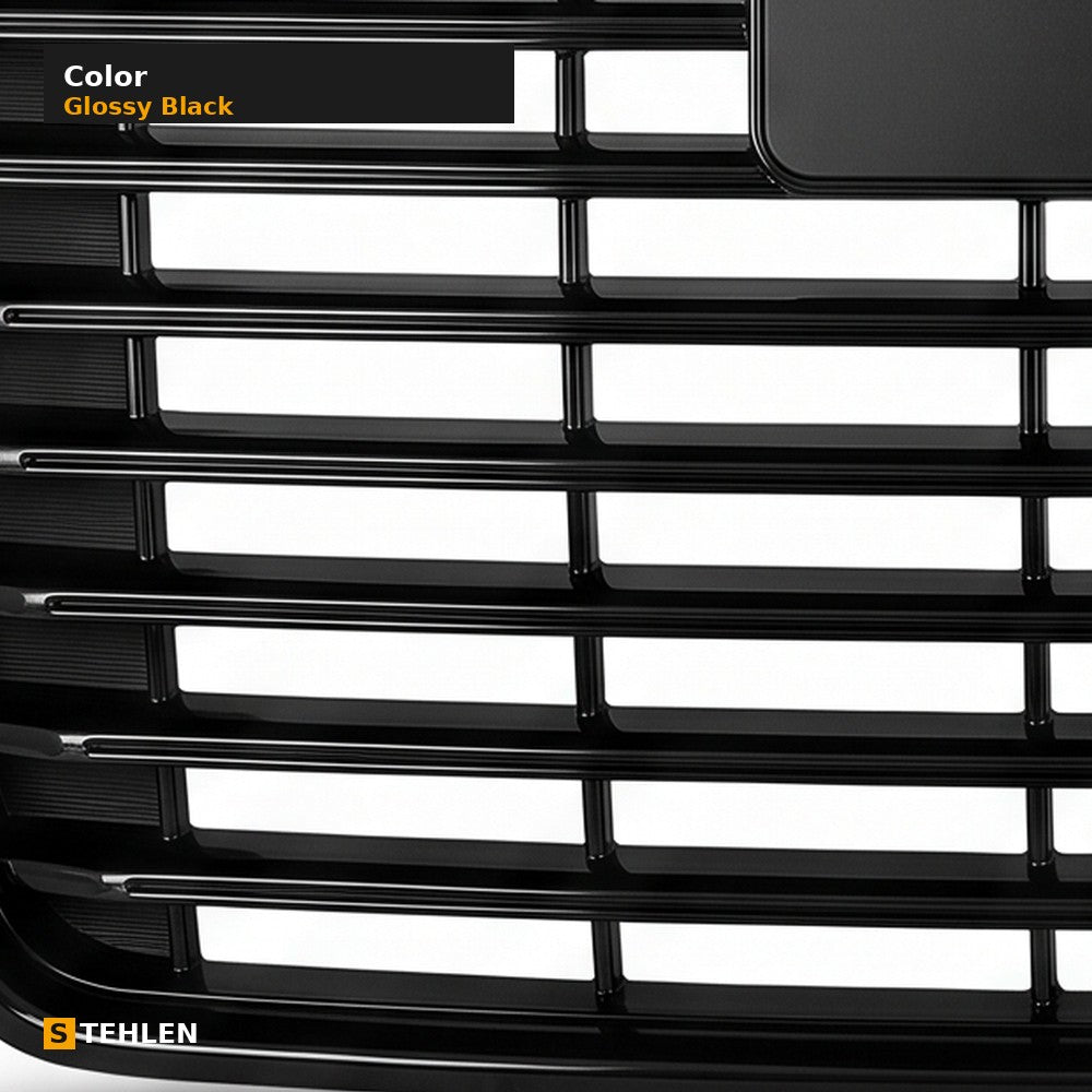 2021-2024 GMC Yukon & Yukon XL Badgeless ABS Front Grille — Glossy Black — detail