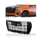 2021-2024 GMC Yukon & Yukon XL Badgeless ABS Front Grille — Glossy Black — product view