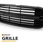 2021-2024 GMC Yukon & Yukon XL Badgeless Front Grille w/ Sequential LED Light Bar — Glossy Black