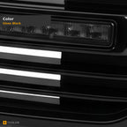 2021-2024 GMC Yukon & Yukon XL Badgeless Front Grille w/ Sequential LED Light Bar — Glossy Black — detail