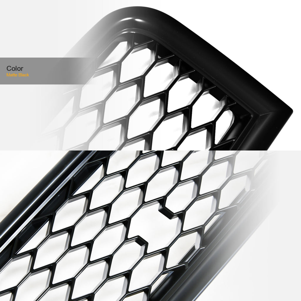 2002-2005 Audi A4 S4 B6 RS Style Honeycomb Front Grille - Matte Black