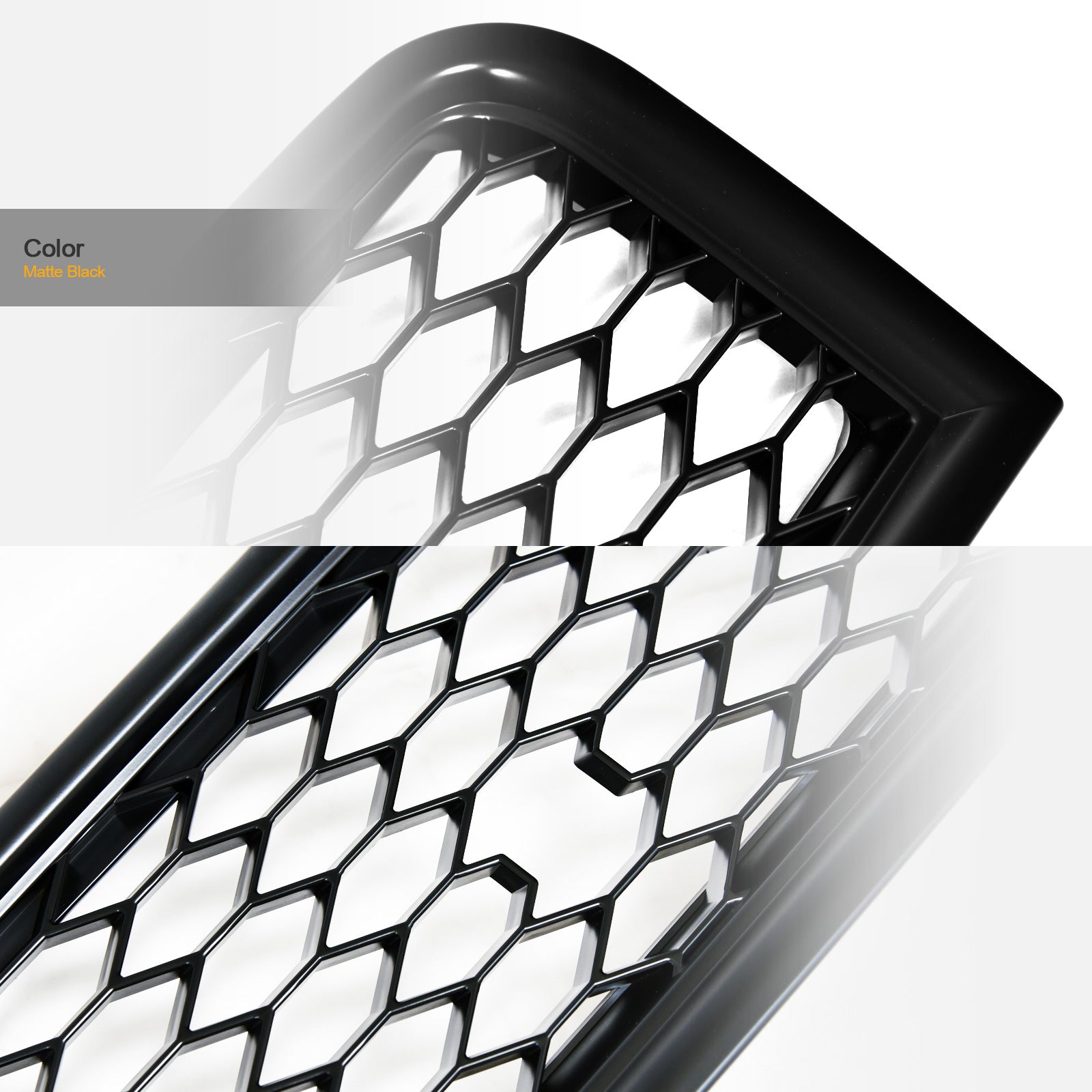 2002-2005 Audi A4 S4 B6 RS Style Honeycomb Front Grille - Matte Black