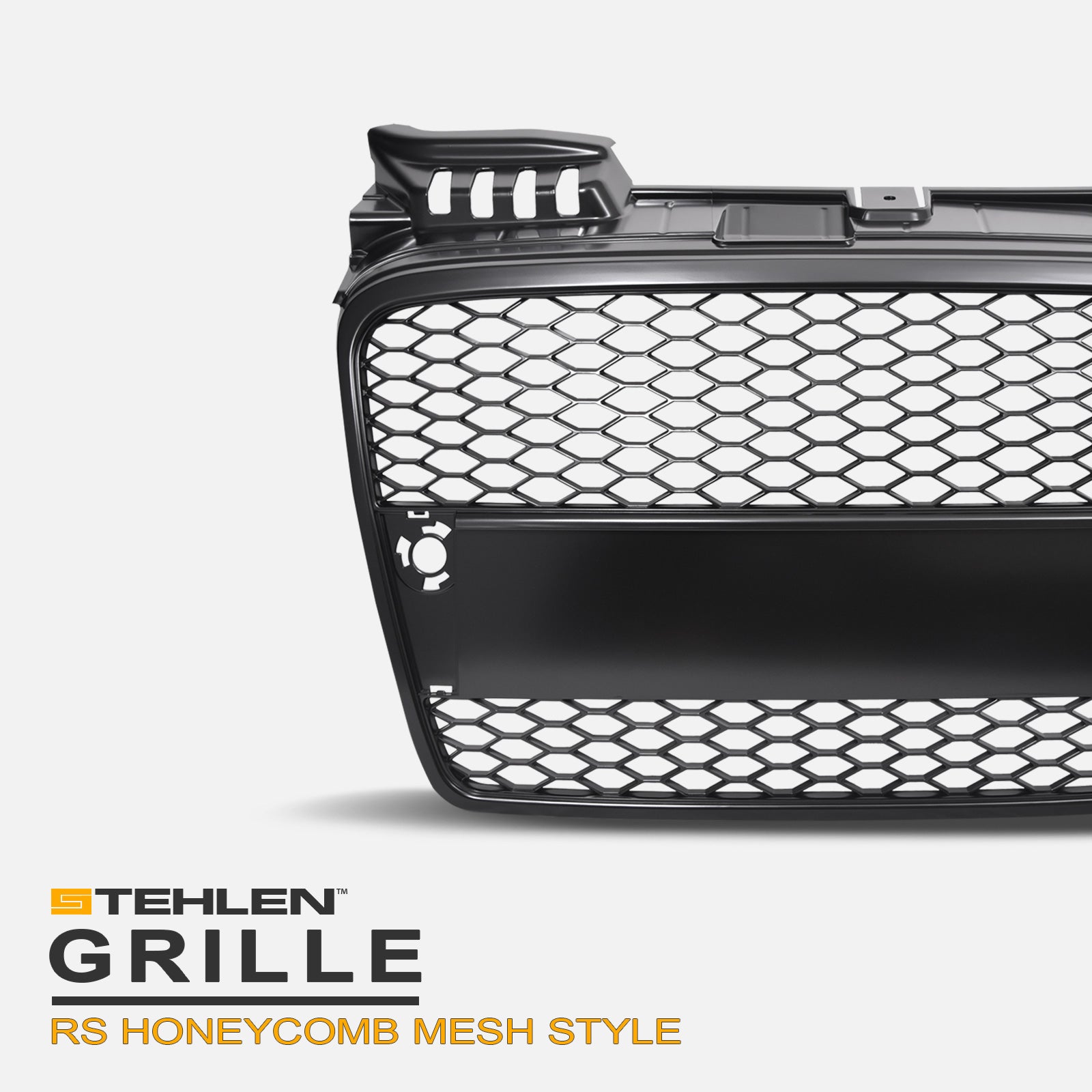 2006-2008 Audi A4 RS Style Front Grille w/ Emblem - Matte Black