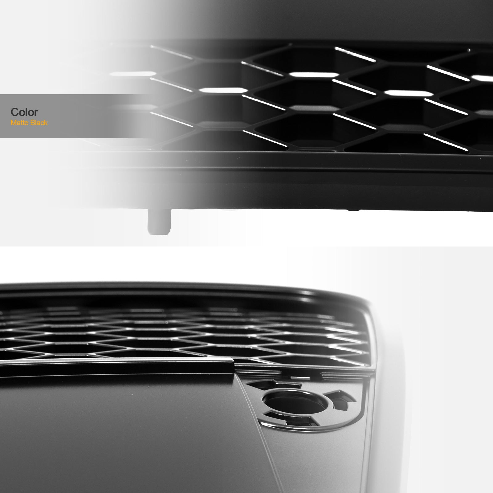 2006-2008 Audi A4 RS Style Front Grille w/ Emblem - Matte Black