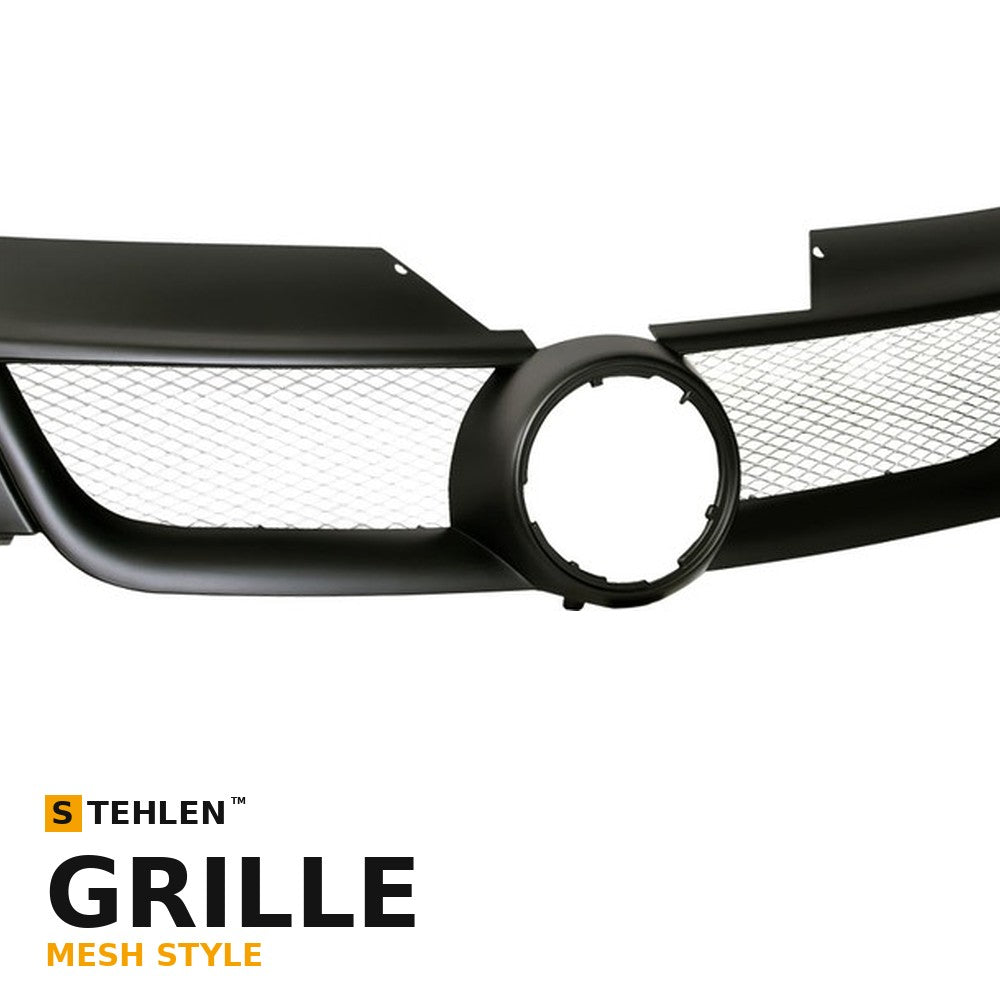 2006-2009 Volkswagen Rabbit ABS Front Grille w/ Aluminum Mesh — Matte Black