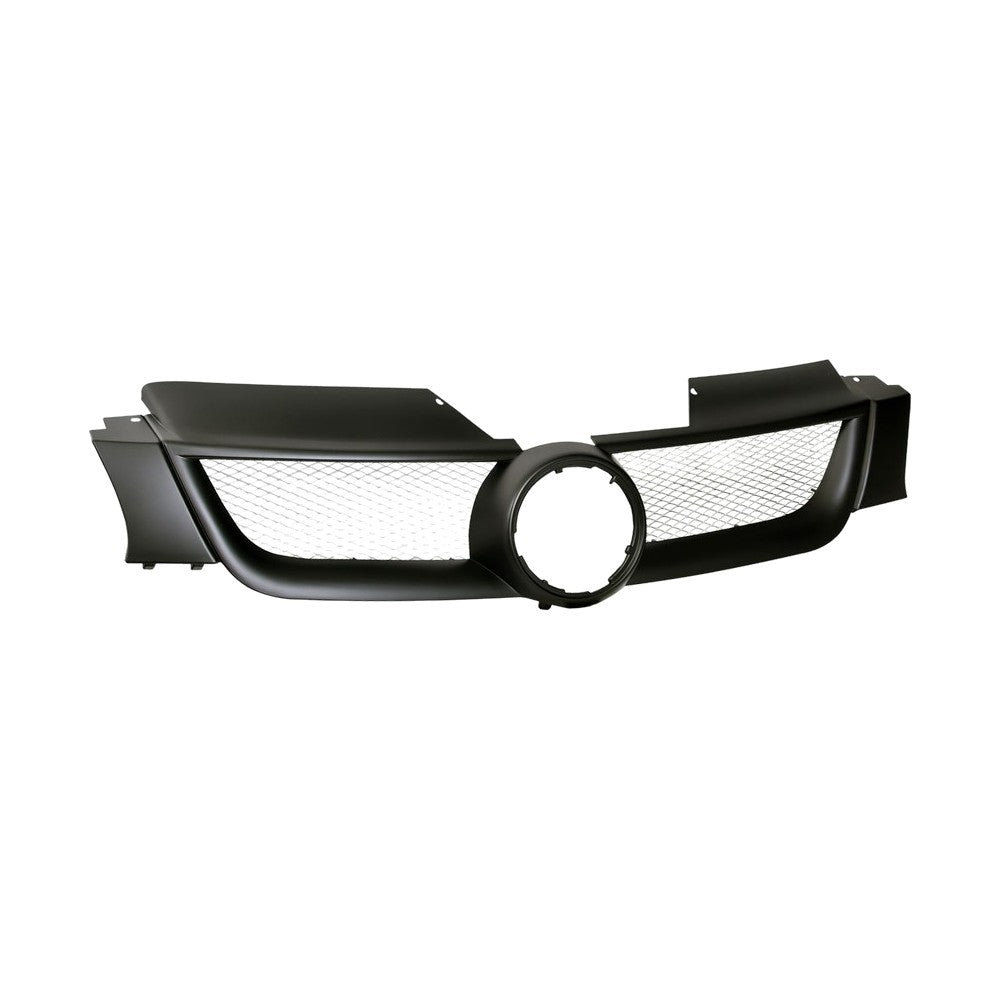 2006-2009 Volkswagen Rabbit ABS Front Grille w/ Aluminum Mesh — Matte Black — product view