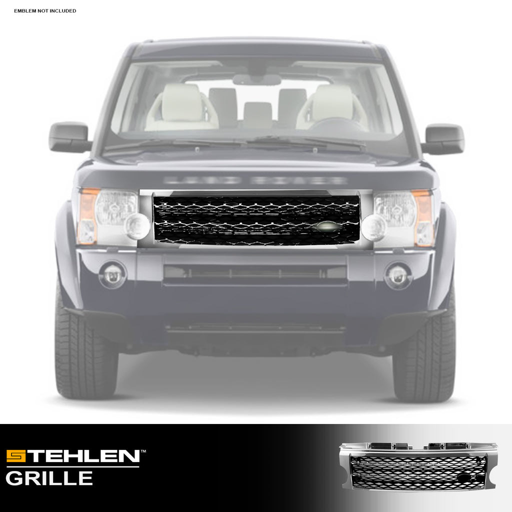 2005-2009 Land Rover LR3 Honeycomb Mesh Front Grille Chrome/Black
