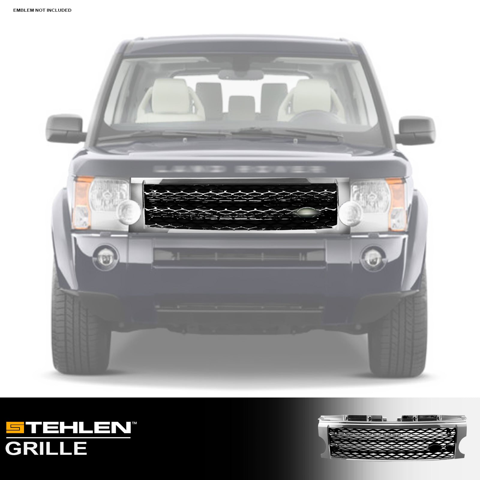 2005-2009 Land Rover LR3 Honeycomb Mesh Front Grille Chrome/Black