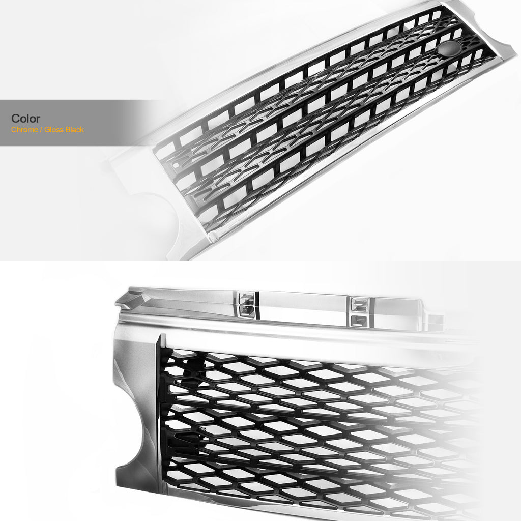 2005-2009 Land Rover LR3 Honeycomb Mesh Front Grille Chrome/Black