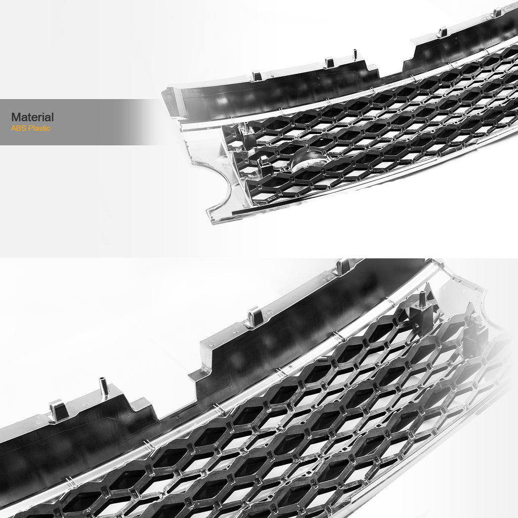 2005-2009 Land Rover LR3 Honeycomb Mesh Front Grille Chrome/Black