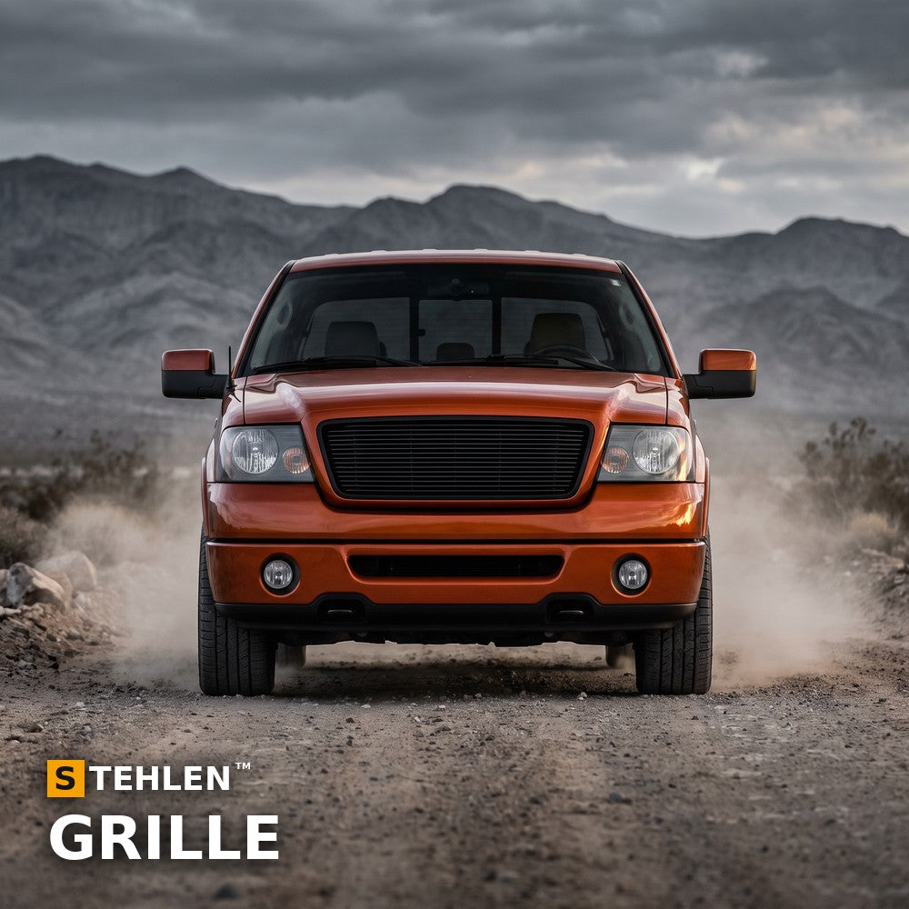 2004-2008 Ford F-150 Horizontal Front Grille — Black — installed