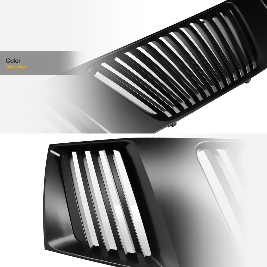 2005-2008 Nissan Frontier Pathfinder Vertical Front Grille Matte Black