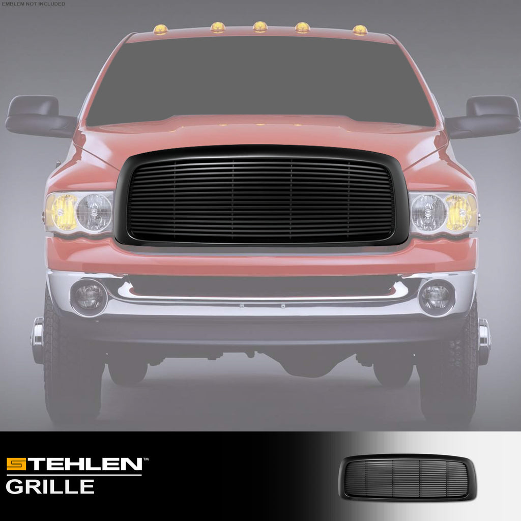 2002-2005 Dodge Ram 1500 2500 3500 Horizontal Front Grille Matte Black