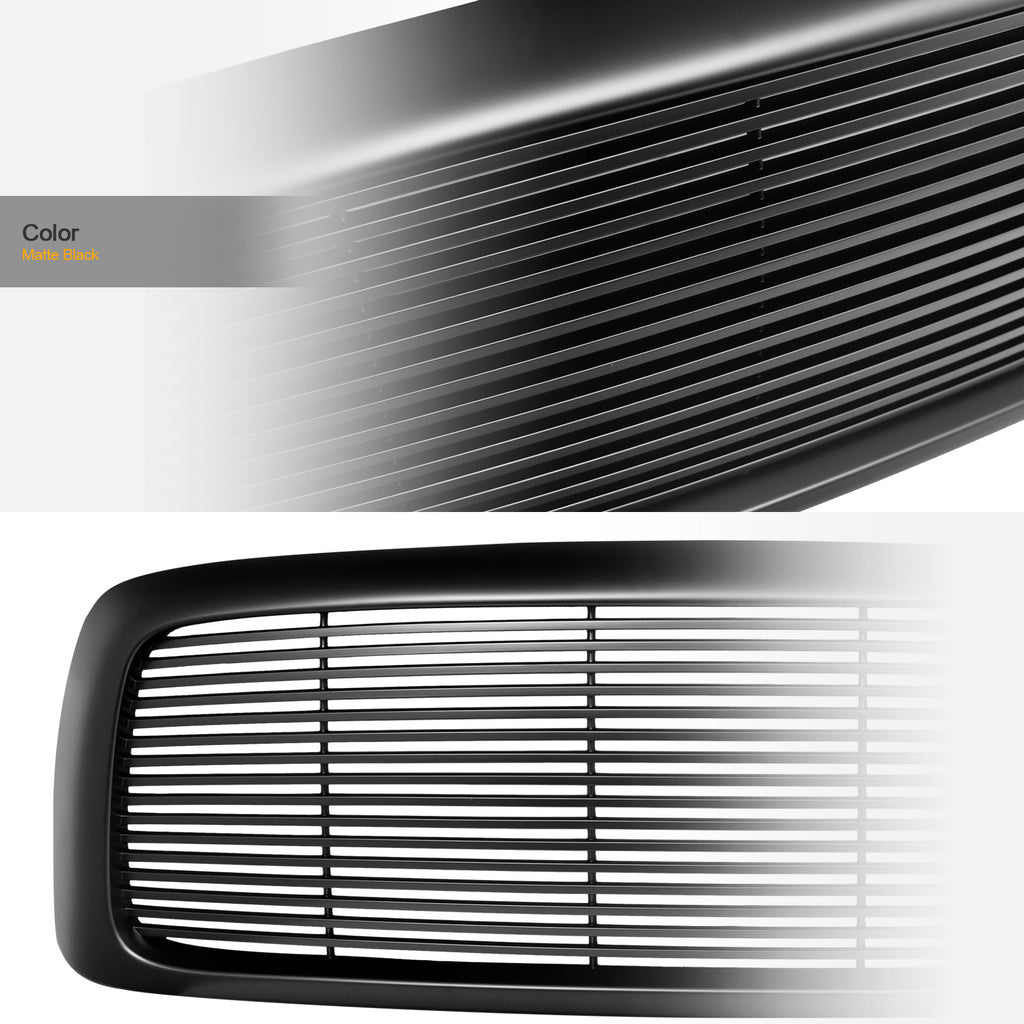 2002-2005 Dodge Ram 1500 2500 3500 Horizontal Front Grille Matte Black
