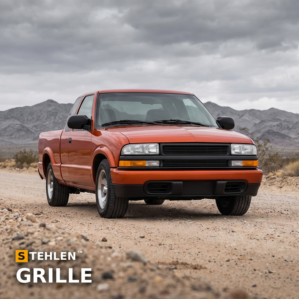 1998-2004 Chevrolet S10 & Blazer Horizontal Billet Style Front Grille — Matte Black — installed