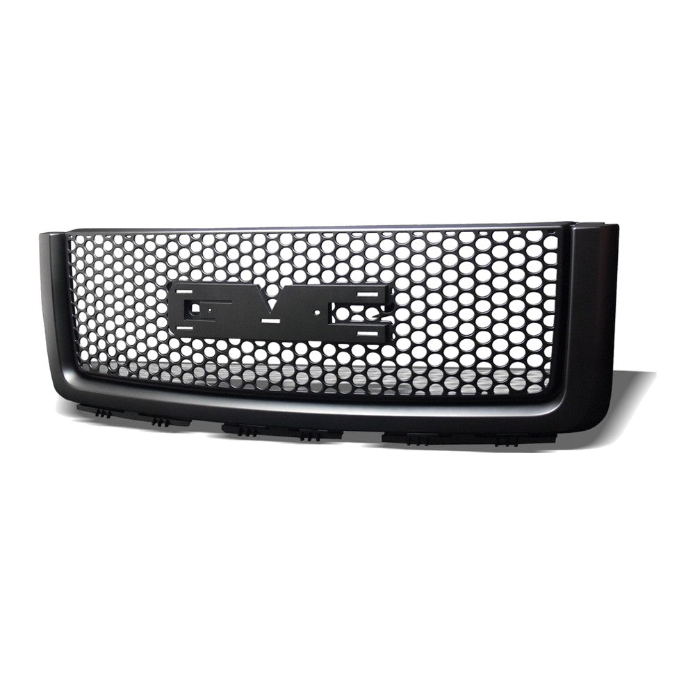 2007-2013 GMC Sierra 1500 & Sierra Denali Round Hole Mesh Front Grille — Black — product view