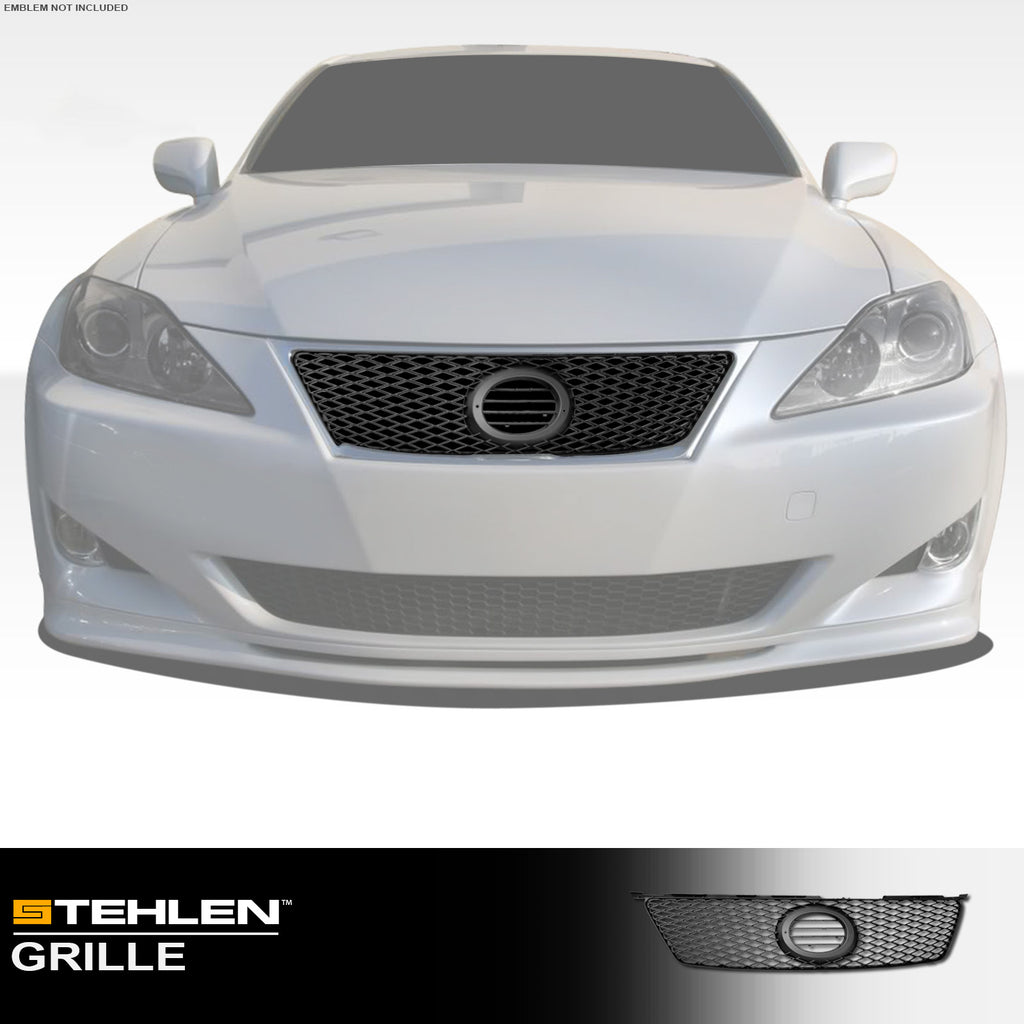 2006-2008 Lexus IS250 IS350 Mesh Front Grille & Emblem - Matte Black