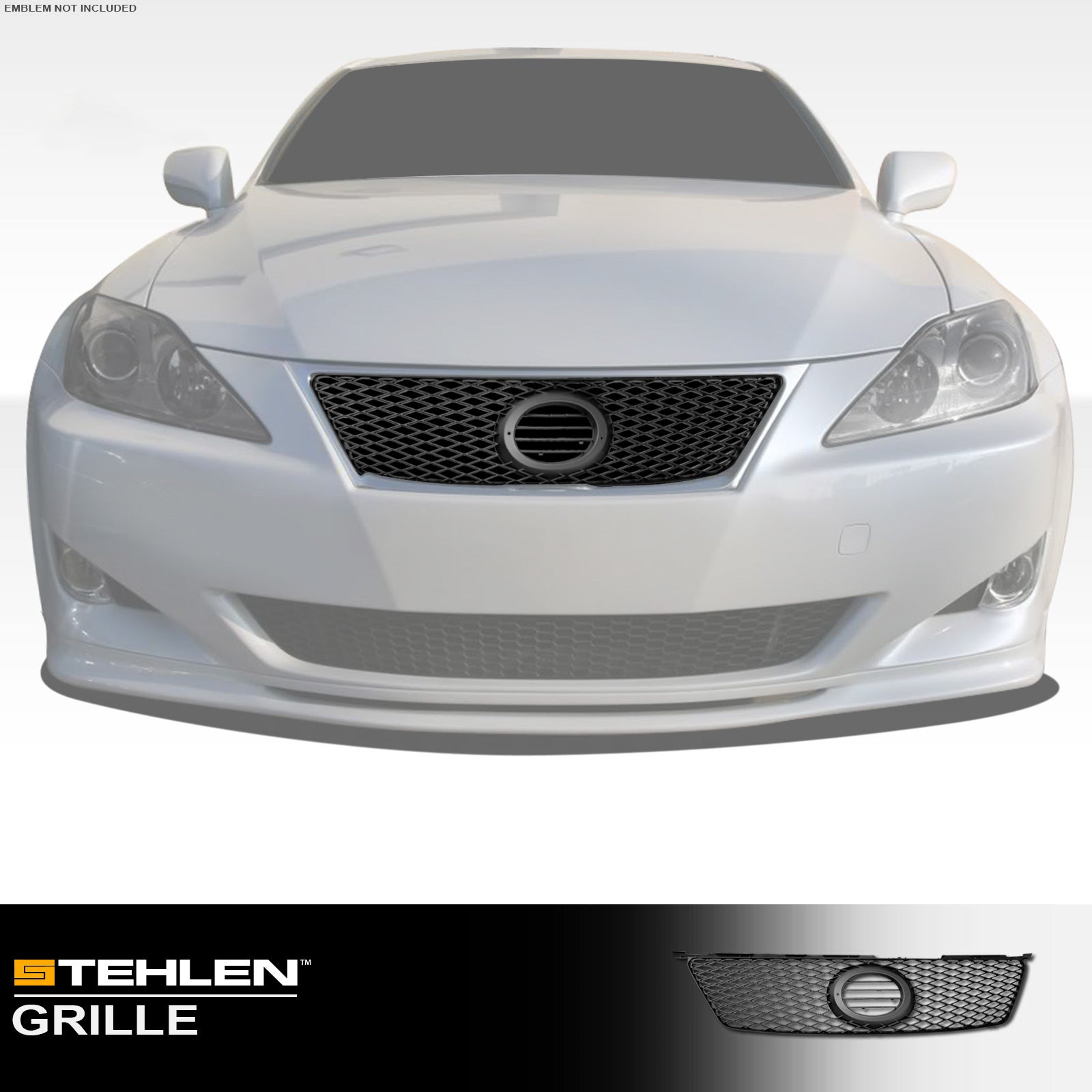 2006-2008 Lexus IS250 IS350 Mesh Front Grille & Emblem - Matte Black