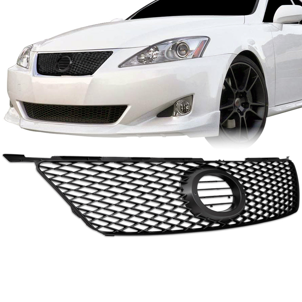 2006-2008 Lexus IS250 IS350 Mesh Front Grille & Emblem - Matte Black
