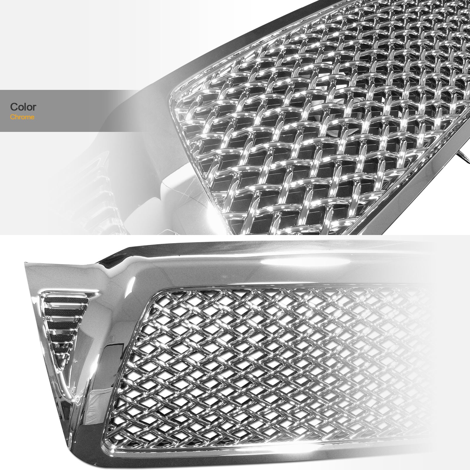 2005-2011 Toyota Tacoma Front Grille - Chrome Mesh Style