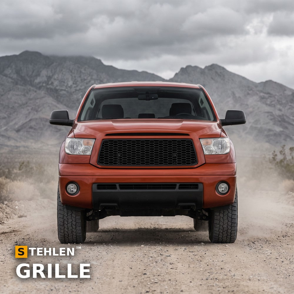 2007-2009 Toyota Tundra Honeycomb Mesh Front Grille — Matte Black — installed