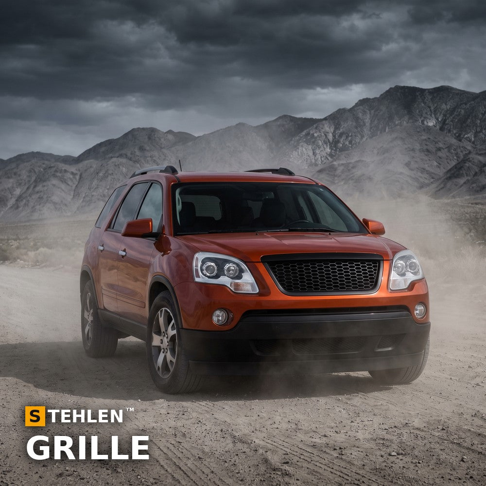 2007-2009 GMC Acadia Honeycomb Mesh Front Grille — Black — installed