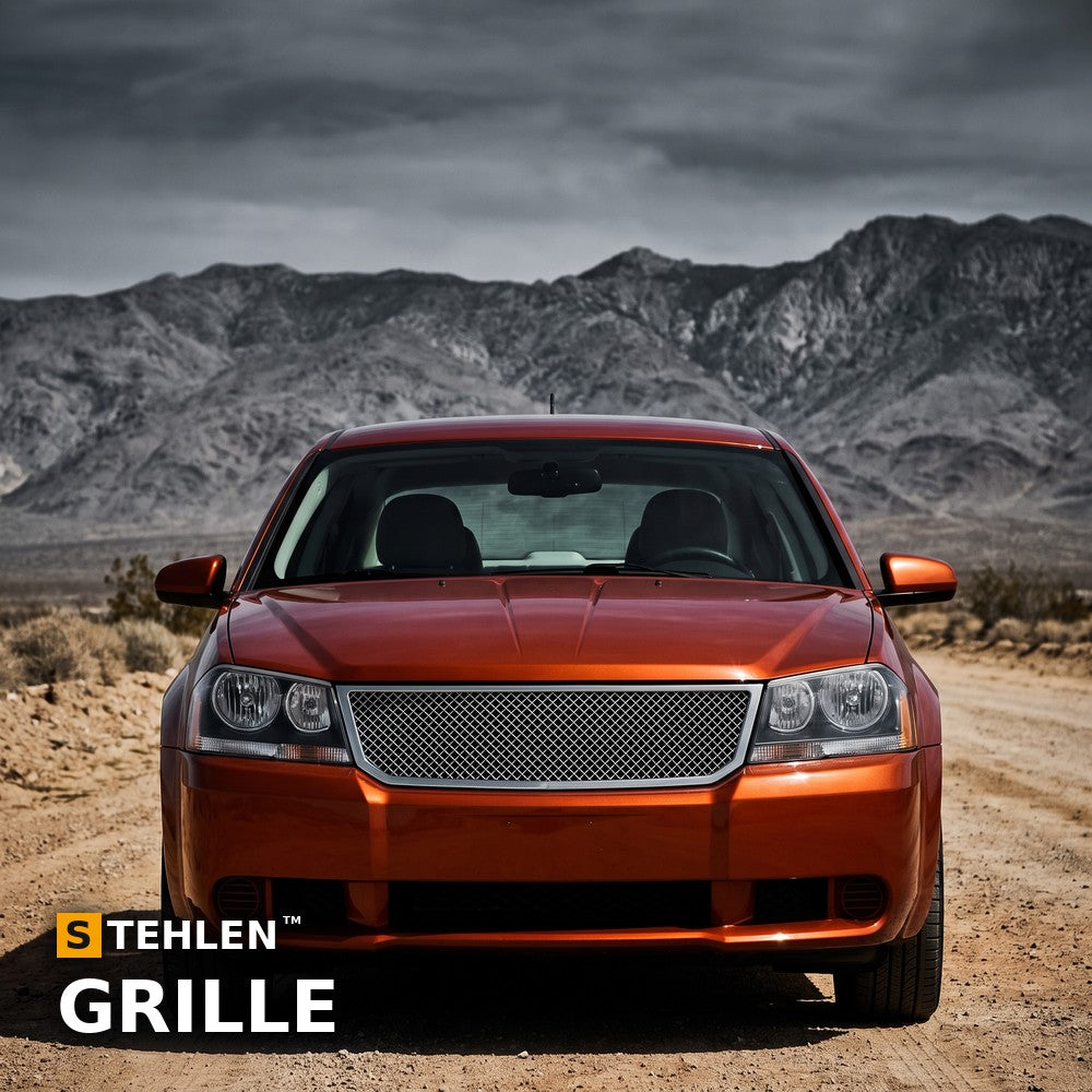 2008-2010 Dodge Avenger Mesh Front Grille — Chrome — installed