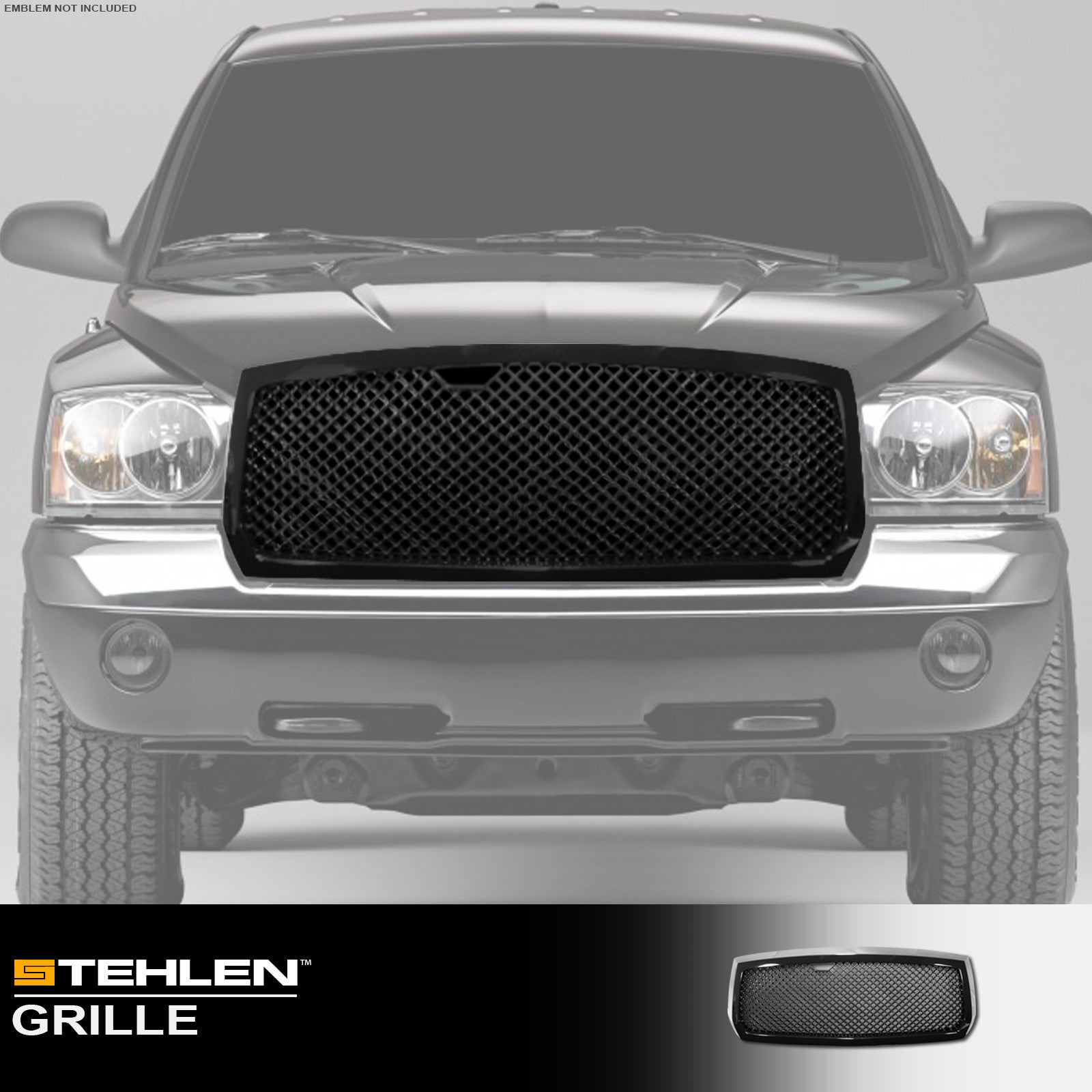 2005-2007 Dodge Dakota Front Grille - Matte Black Mesh Style
