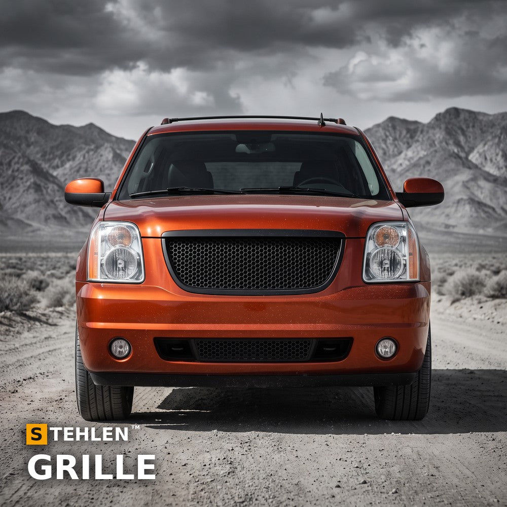 2007-2014 GMC Yukon & Yukon XL Honeycomb Mesh Front Grille — Matte Black — installed