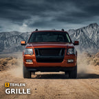 2007-2010 Ford Explorer Sport Trac Mesh Front Grille — Black — installed